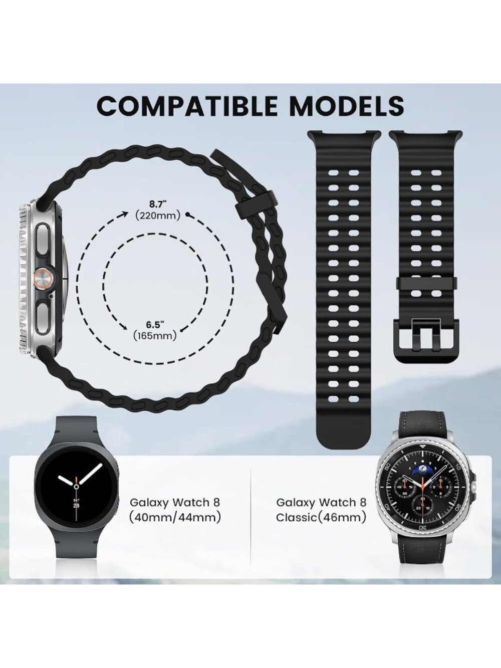 Unisex Ocean Blue Analog Breathable Marine Replacement Samsung Galaxy Watch - Picture 6 of 7